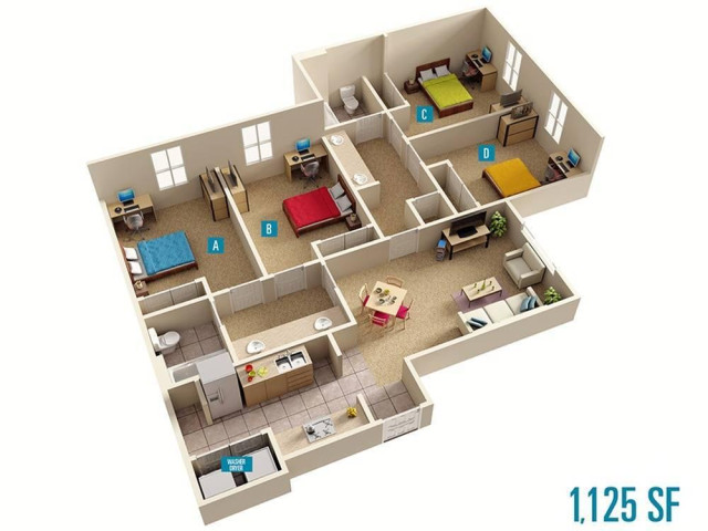 Room for Rent or 4 bedroom Apartment Available for Immediate Move In!