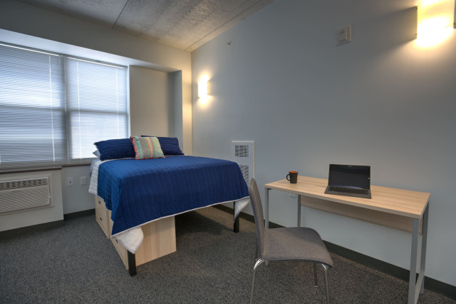 Large studio, 3rd floor, queen-size bed, sofa bed, and TV. Virtual tour: https://www.urbanithaca.com/static/virtual-tour/307_college_ave_ithaca_ny/index.html?pano=1642&rotation=1.575590574627158