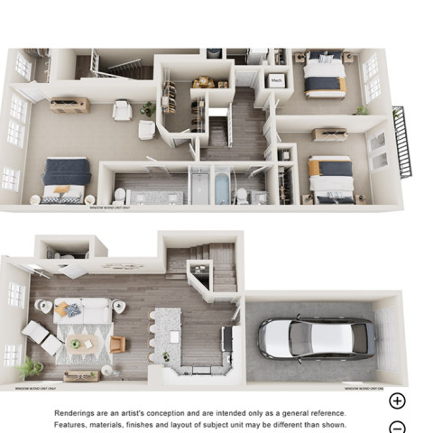 One bedroom in a 3 bedroom Townhouse